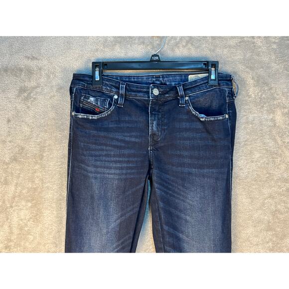 Diesel Jeans Gracey Size 30 Low Rise Straight Leg Super Slim Skinny Distressed - Picture 2 of 9